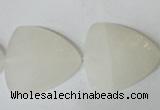 CFG525 15.5 inches 25*25mm carved triangle white jade beads