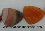 CFG528 15.5 inches 25*25mm carved triangle agate gemstone beads