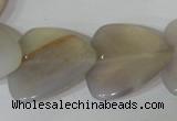 CFG538 15.5 inches 25*25mm carved triangle grey agate beads