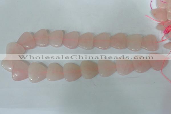 CFG539 15.5 inches 25*25mm carved triangle rose quartz beads