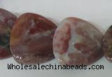 CFG541 15.5 inches 25*25mm carved triangle Indian agate beads