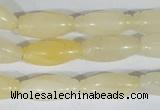 CFG552 15.5 inches 8*20mm carved rice yellow aventurine beads