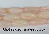 CFG553 15.5 inches 8*20mm carved rice rose quartz beads