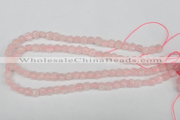 CFG58 15.5 inches 8*10mm carved pig-shaped rose quartz beads