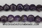 CFG59 15.5 inches 8*10mm carved pig-shaped amethyst gemstone beads