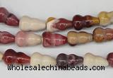 CFG61 15.5 inches 8*13mm carved calabash mookaite gemstone beads