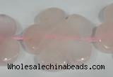 CFG653 15.5 inches 30mm carved flower rose quartz beads