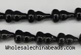 CFG67 15.5 inches 10*15mm carved calabash obsidian gemstone beads