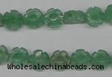 CFG70 15.5 inches 10mm carved flower green aventurine beads