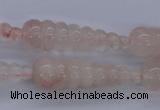 CFG753 15.5 inches 10*35mm carved teardrop natural pink quartz beads