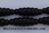 CFG760 15.5 inches 10*30mm carved rice black agate beads