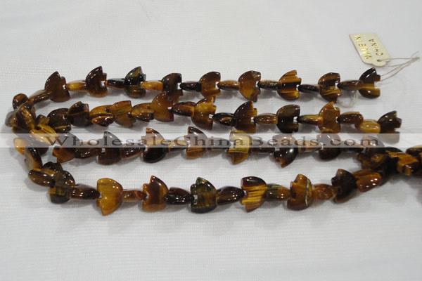 CFG767 15.5 inches 10*15mm carved animal yellow tiger eye beads