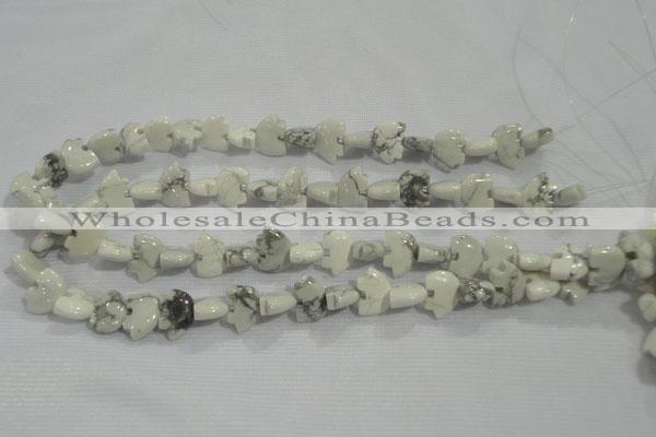 CFG774 15.5 inches 10*15mm carved animal white howlite beads