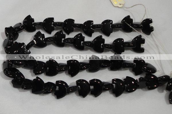 CFG791 12.5 inches 14*18mm carved animal black agate gemstone beads