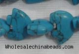 CFG793 12.5 inches 14*18mm carved animal synthetic turquoise beads