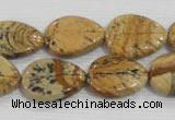 CFG823 12.5 inches 15*20mm carved leaf picture jasper beads wholesale