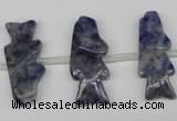 CFG851 Top-drilled 10*26mm carved animal sodalite gemstone beads