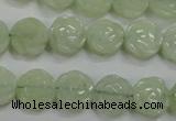 CFG883 15.5 inches 12mm carved flower New jade gemstone beads