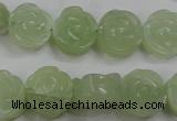 CFG886 15.5 inches 14mm carved flower New jade gemstone beads