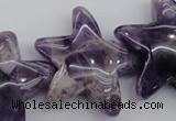 CFG910 15.5 inches 30*33mm carved star dogtooth amethyst beads