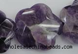 CFG914 15.5 inches 32*33mm faceted & carved flower dogtooth amethyst beads