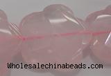 CFG967 15.5 inches 32*33mm faceted & carved flower rose quartz beads