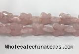 CFG973 15.5 inches 30*33mm carved butterfly rose quartz beads