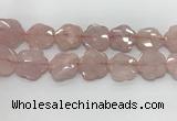 CFG978 15.5 inches 33*33mm carved flower rose quartz beads