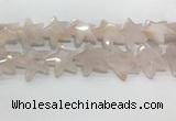 CFG983 15.5 inches 33*33mm carved star rose quartz beads