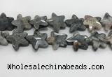 CFG984 15.5 inches 33*33mm carved star eagle eye jasper beads