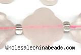 CFG990 15 inches 16mm - 17mm carved flower rose quartz beads