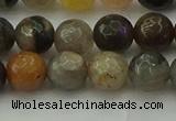 CFJ212 15.5 inches 8mm faceted round fancy jasper beads wholesale