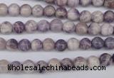 CFJ24 15.5 inches 6mm round natural purple flower stone beads