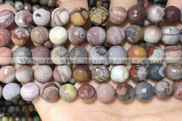 CFJ253 15.5 inches 10mm faceted round fantasy jasper beads wholesale