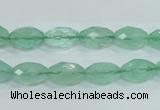 CFL102 15.5 inches 8*12mm faceted rice natural green fluorite beads