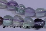 CFL1051 15 inches 8*8mm heart natural fluorite gemstone beads