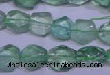 CFL1083 15 inches 10*13mm faceted nuggets green fluorite beads