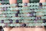 CFL1146 15.5 inches 6mm round matte fluorite beads wholesale