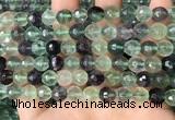 CLF1156 15.5 inches 8mm faceetd round fluorite gemstone beads