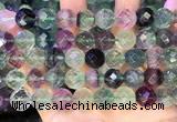 CLF1164 15.5 inches 12mm faceetd round fluorite gemstone beads