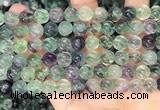 CLF1167 15.5 inches 8mm carved round fluorite gemstone beads