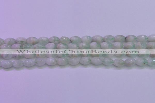 CFL1201 15.5 inches 8*12mm rice green fluorite gemstone beads