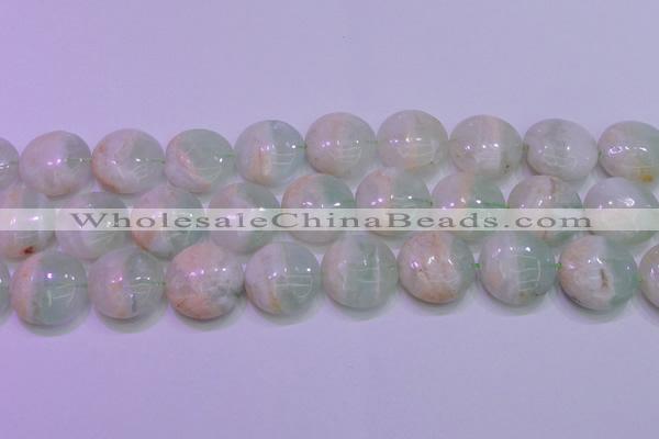 CFL1213 15.5 inches 20mm flat round green fluorite gemstone beads