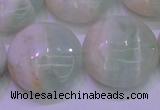 CFL1214 15.5 inches 25mm flat round green fluorite gemstone beads