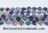 CFL1230 15.5 inches 12mm faceted diamond fluorite beads