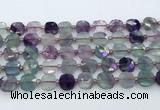 CFL1233 15.5 inches 10mm faceted square fluorite beads