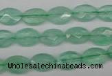 CFL124 15.5 inches 8*12mm faceted oval green fluorite beads