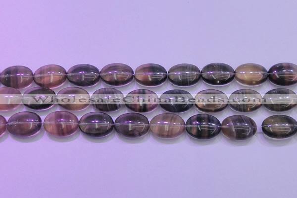 CFL1343 15.5 inches 15*20mm oval purple fluorite gemstone beads