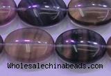 CFL1344 15.5 inches 18*25mm oval purple fluorite gemstone beads