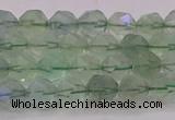 CFL1401 15.5 inches 6mm faceted nuggets green fluorite beads